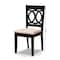 Baxton Studio Lenoir Sand Upholstered Espresso Wood 2-Piece Dining Chair Set 162-10523 - alternate 3